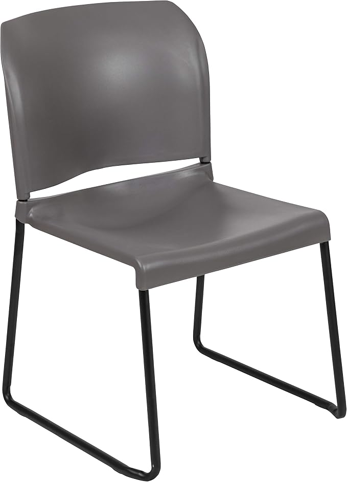 Flash Furniture HERCULES Series 880 lb. Capacity Gray Full Back Contoured Stack by FlashFurniture