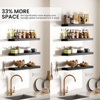 BAYKA Floating Shelves for Wall, 15.7in Wall Mounted Rustic Wood Shelves for - Image 7
