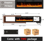 Extendable TV Stand with 50" Electric Fireplace, Modern LED Entertainment - Image 2