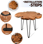 23.6 Inch Live Edge Side Table, Wood Freeform Small End Table - Image 3
