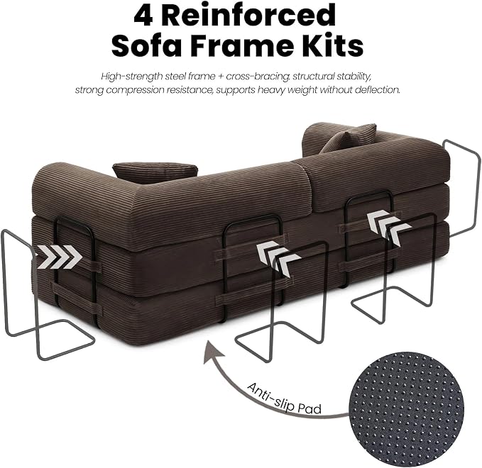 79'' Convertible Sofa Bed, Folding Sleeper Couch - Image 6