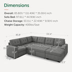 HONBAY Sleeper Sofa Bed with Storage Chaise, Sectional Couch with Pull Out Bed - Image 2