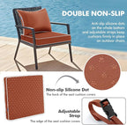 MIULEE Burnt Orange Outdoor Seat Cushion 24x24 Inch Waterproof & 3 Year Fade - Image 4