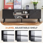 Sweetcrispy TV Stand for 55 60 inch TV, Modern Mid Century Entertainment Center - Image 3
