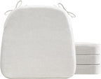 AAAAAcessories D-Shaped Chair Cushions, Machine-Washable Cover, Natural Linen by AAAAAcessories