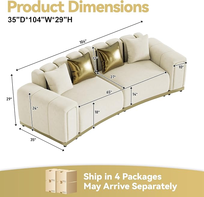 104" Oversized Velvet Chesterfield Couch - Image 2