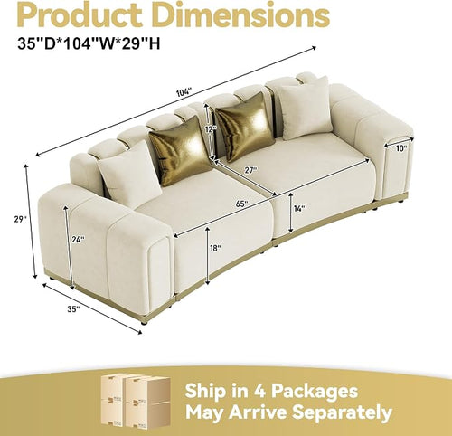 104" Oversized Velvet Chesterfield Couch - Image 2