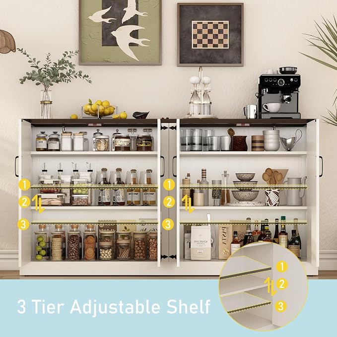 Sideboard Buffet Cabinet with Storage - Image 3