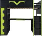 Full Size Gaming Loft Bed with Integrated Desk & RGB LED Lights, Pro-Gamer Bunk - Image 4