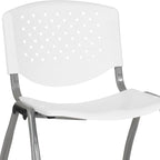 Flash Furniture HERCULES -5 Pack 880 lb. Capacity White Plastic Stack Chair | - Image 12