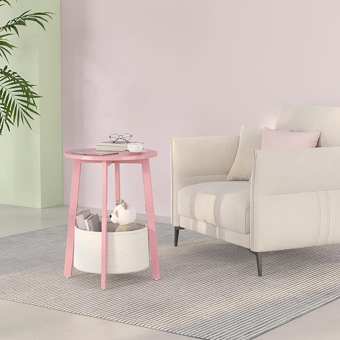 sthmec Small Round Side End Table Set of 2 - Image 4