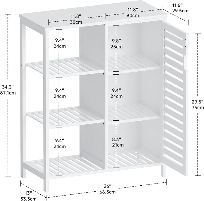 HITNET Bathoom Storage Cabinet, Bamboo Floor Cabinet - Image 3