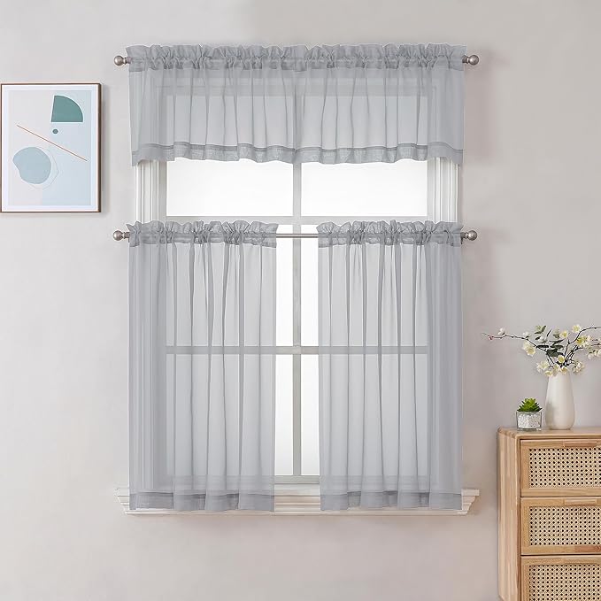Chyhomenyc Sheer Light Grey Valances - Image 2
