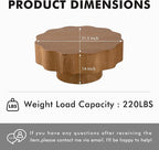 31.5'' Farmhouse Coffee Table Petal-Like, Wood Coffee Center Table Mid Century - Image 2
