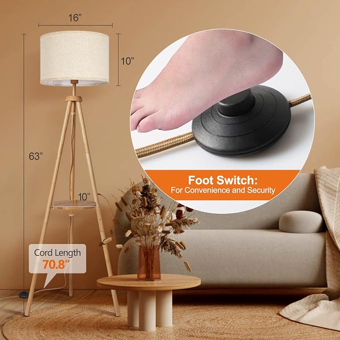 OUTON Wood Tripod Floor Lamp - Image 4