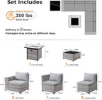 ovios 7 Pieces Patio Furniture Set, Outdoor Wicker Sectional Sofa - Image 8