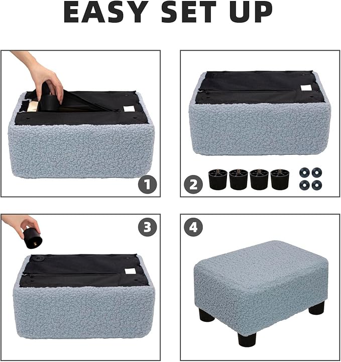 CAROLMADE Small Foot Stool Ottoman Footstool - Image 7