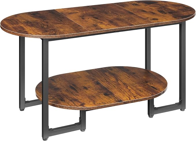 HOOBRO Coffee Table for Living Room, Oval Small Coffee Table - Image 9