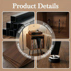 Faesun Flip Top Record Player Stand, End Table Holds up to 100 Albums, - Image 7