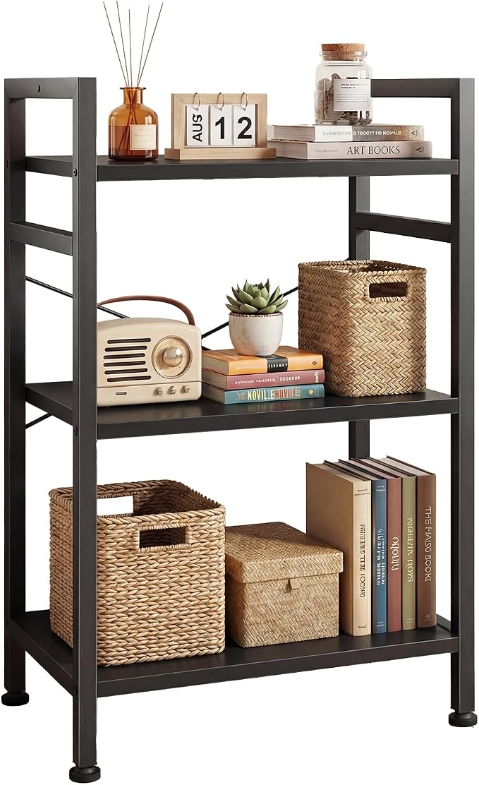 DUMOS 3 Tiers Open Bookshelf, Classic Freestanding Tall Display Shelf, Sturdy by DumosLifestyle