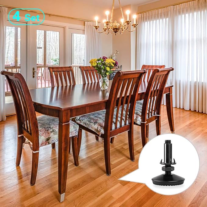 4 Set M10 Adjustable Leveling Feet, Heavy Duty Height Adjuster Furniture - Image 4