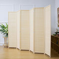 6 Panel Bamboo Room Divider Screen, 5.6 FT Tall Bamboo Divider Folding Privacy by PawlaBay