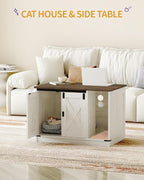 Hzuaneri Cat Litter Box Enclosure, Hidden Litter Box Cabinet Furniture - Image 2