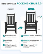 SERWALL Outdoor Rocking Chair Set of 2, HDPE Rocking Chairs - Image 5