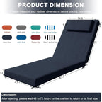 Outdoor Lounge Chair mat, 72 inches x 21 inches, Waterproof Chaise Lounge - Image 2