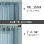 Tollpiz Short Sheer Curtain Linen Textured Bedroom Curtains Sheer Light - Image 5