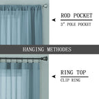 Tollpiz Sheer Curtain Linen Textured Bedroom Curtains Sheer Light Filtering Rod - Image 5