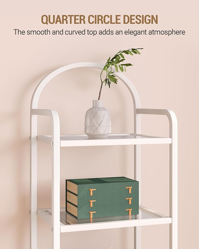 Hzuaneri Bookcase Bookshelf, Tempered Glass Bookshelves, Slim Shelving Unit - Image 7