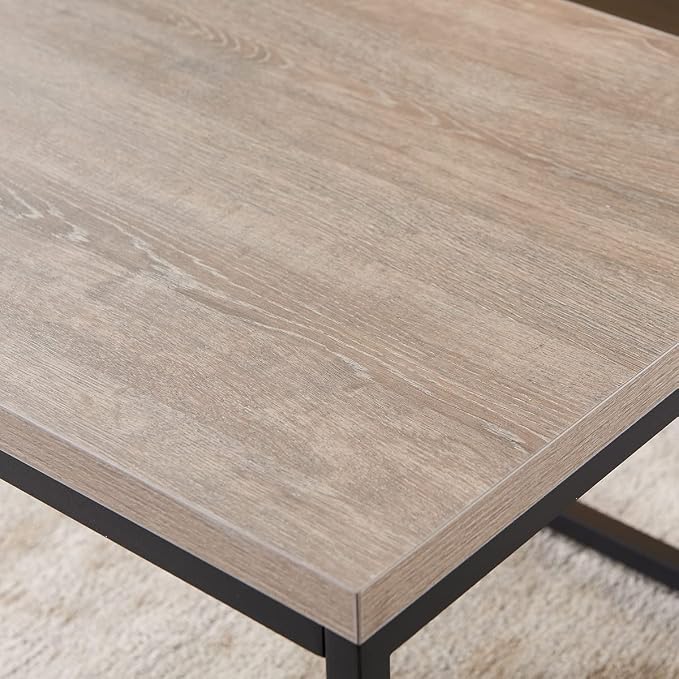 CENSI Modern Square End Table, Extra Thick 1.6" Wood Top & Metal Frame - Image 9