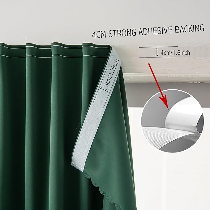 Blackout Curtains for Bedroom Stick On Curtains Window Shades Pull Down - Image 8