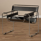 Baxton Studio Wassily Style Mid Centry Modern Accent Chair, Steel Frame and - Image 6
