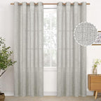 YoungsTex Light Grey Linen Curtains 84 Inch Length by YoungsTex