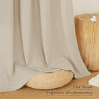 NICETOWN Linen Flax Semi Sheer Curtains 94" Length, Grommet Window Treatments - Image 2