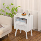 Lerliuo Rattan Nightstands Set of 2, Side Table - Image 2