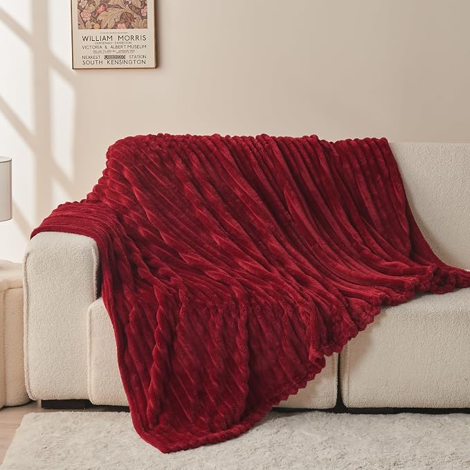 NEWCOSPLAY Fleece Ribbed Cozy Twin Blanket - Image 8