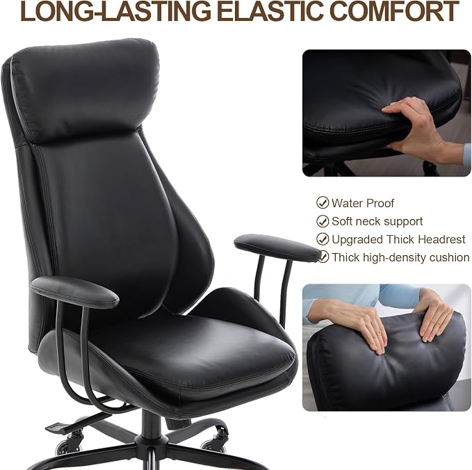 E-Motie Office Chair, Leather Desk Chair - Image 7