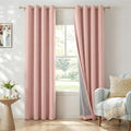 100% Blackout Linen Textured Curtains 96 Inch Long, Blush Pink | 100% Blackout by 100BlackoutShield