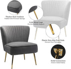 HULALA HOME Velvet Accent Chair, Modern Upholstered Cute Side Chair - Image 4