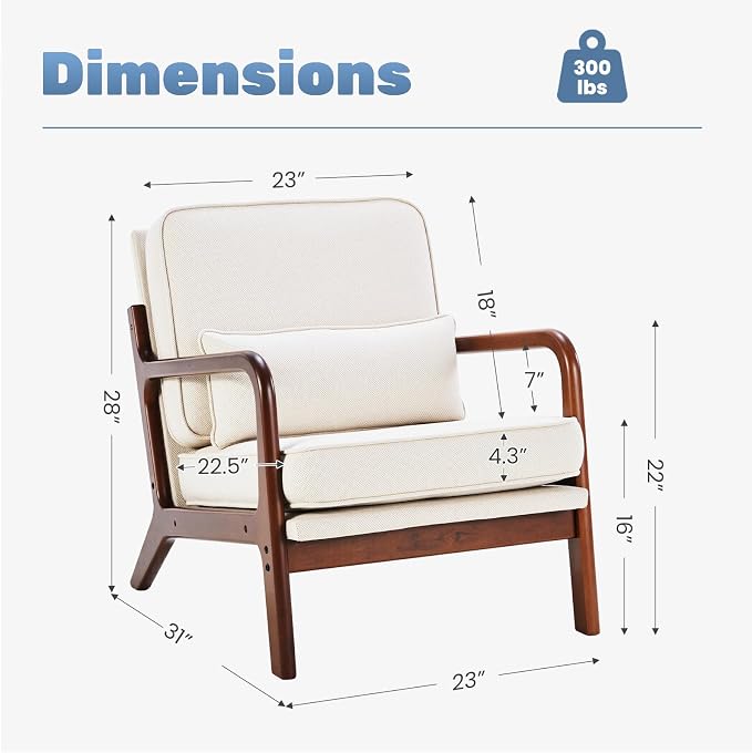 DUMOS Accent Chairs Set of 2, Mid Century Modern Chair - Image 2