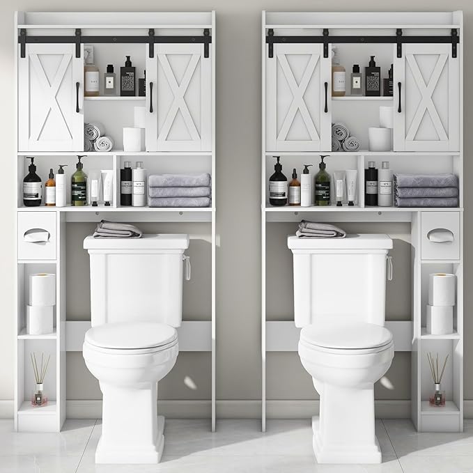 Vabches Over The Toilet Storage Cabinet, Farmhouse Storage Cabinet Over Toilet - Image 3