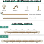 QDWIS 2 Pack Boho Wood Curtain Rods - Image 8
