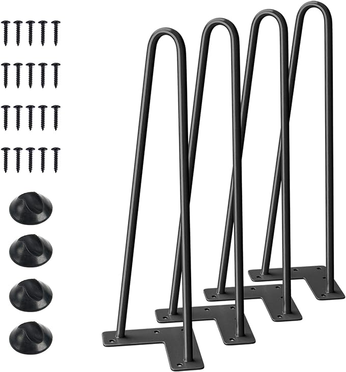 SMARTSTANDARD 16" Hairpin Furniture Legs, Metal Home DIY Projects by SMARTSTANDARD