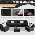 KIGOTY 7-Piece Patio Furniture Set, All-Weather PE Rattan Outdoor Sectional Sofa - Image 5