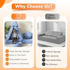MeMoreCool Kids Couch, 8-Piece Modular Play Couch - Image 3
