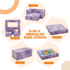 MeMoreCool Unicorn Modular Kids Couch, Glow Rainbow Play Toddler Couch - Image 4