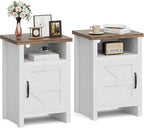 JUMMICO Farmhouse Nightstand, Modern Bedside Table by JUMMICO